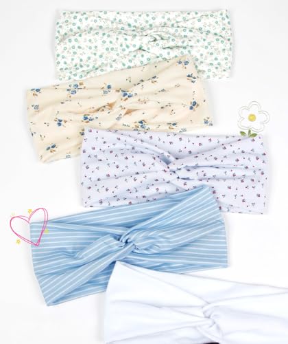 TERSE Non-Slip Twist Headbands for Women - Color-D Set of 6