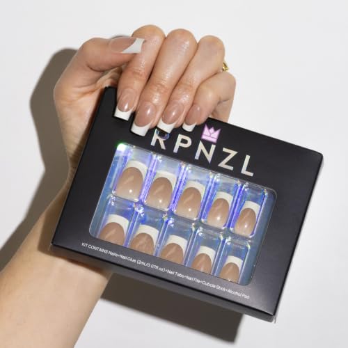 Ivory Press On Nails - French Tip Medium Square UV Finish | 32 Nails Kit