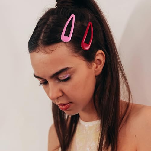 Water Drop Snap Hair Clips - 12 Pack No Slip Barrettes for Women