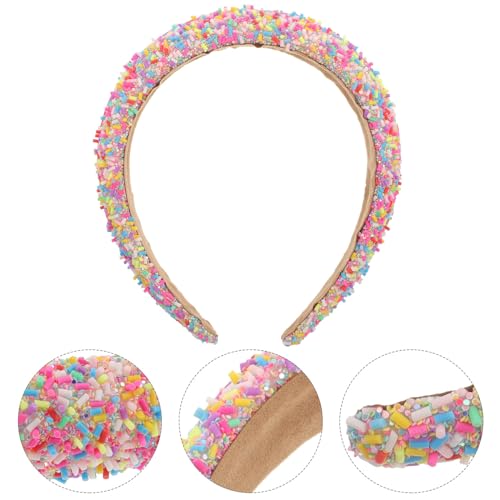 Wide Candy Headbands for Women Girls - Padded Donut & Rainbow Hair Accessories