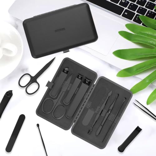 OFIDUS Men's 8-Piece Nail Grooming Travel Kit - Stainless Steel Manicure Set