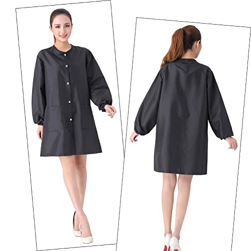 TILYIALA Professional Waterproof Salon Smock Jacket - Medium, Black