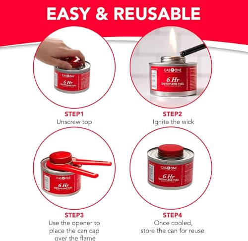 Gas One Chafing Fuel Cans - 6 Hour Food Warmer Pack of 3