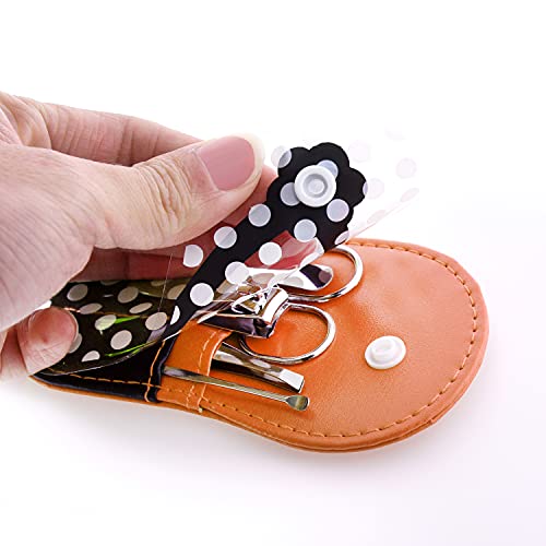 Polka Dot Flip Flop Nail Clipper Sets - Pack of 8 Manicure Kits for Girls & Parties