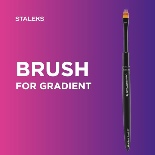 STALEKS PRO Expert Gradient Nail Brush (7mm x 11mm) with Aluminum Handle