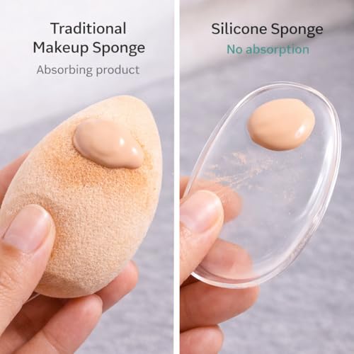 Silicone Makeup Sponge 2-Pack - Reusable Non-Absorbent Blender