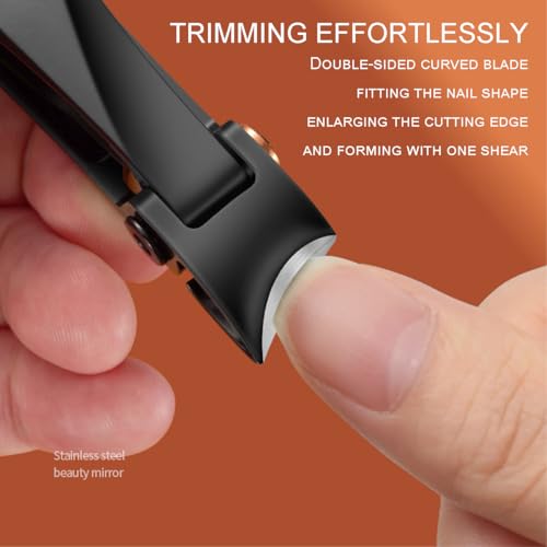 Diagonal Nail Clippers - Large Opening, Stainless Steel, Black Finish