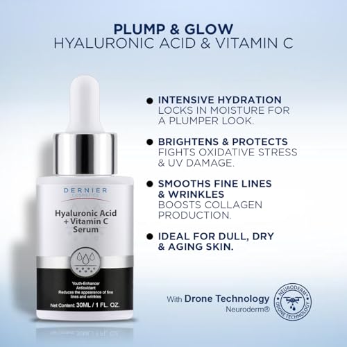 Dernier Vitamin C & Hyaluronic Acid Face Serum - Anti-Aging Dark Spot Corrector