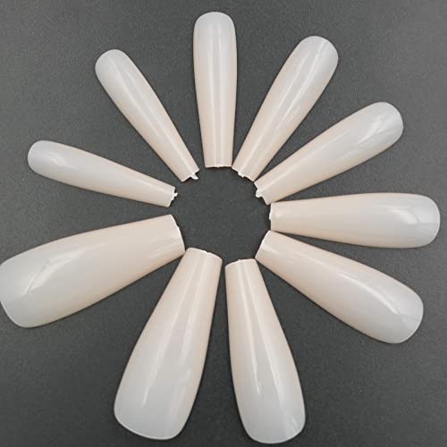 Coffin Press-On Nails - 100PC Nude Acrylic Ballerina Tips