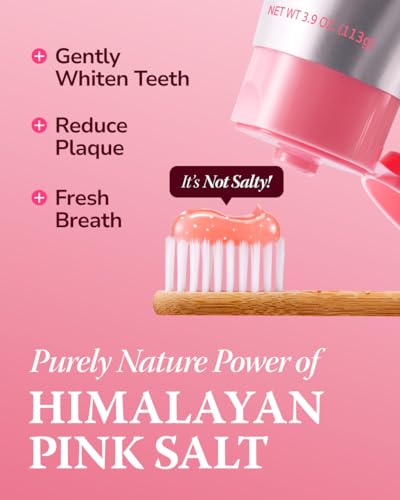 Himalaya Pink Salt Natural Whitening Toothpaste, Spearmint, 3.9 oz (2 Pack)