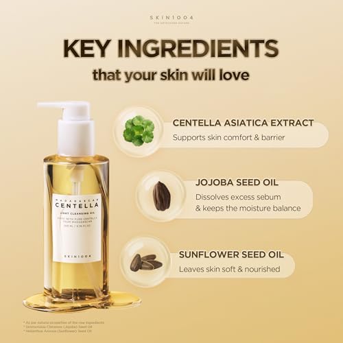 SKIN1004 Madagascar Centella Light Cleansing Oil 6.76 fl.oz, 200ml | Gentle Oil Cleanser for Face, Korean Facial Cleanser, Double Cleansing