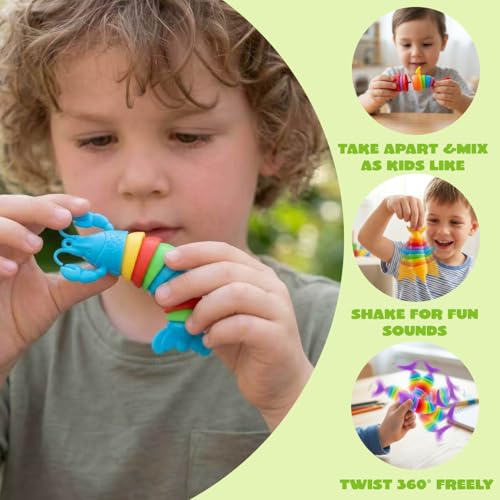 JOYIN 12Pcs Sensory Slug Fidget Toys Set for Kids - Marine Animal Designs