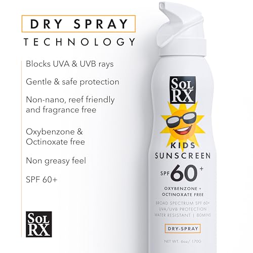 SolRX Sport Kid's Sunscreen Spray SPF 60+ - 6 Ounce, Reef Friendly
