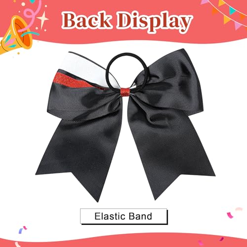 8PCS Glitter Cheer Bows for Girls & Teens - Bulk Hair Accessories for Cheerleading & Sports