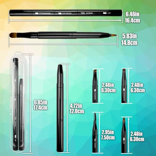 Zylsnice 4-in-1 Eye & Lip Brush Set - Travel-Friendly Makeup Brushes