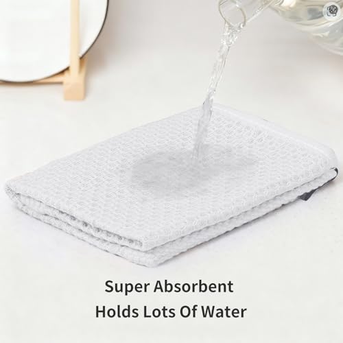 Super Absorbent Cotton Dish Cloths - 6 Pack, 12x12 Inch, Quick-Dry & Reusable