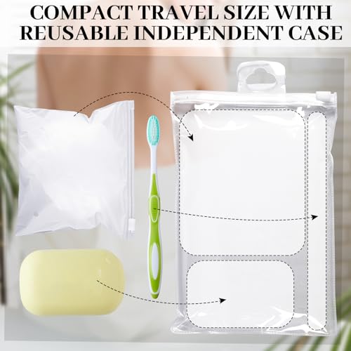 Funnymoom 12-Piece Travel Loofah Set with Resealable Storage Bags, White