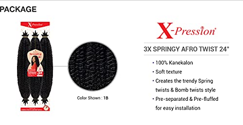 X-Pression Twisted Up 3X Springy Afro Twist Crochet Braids 24"