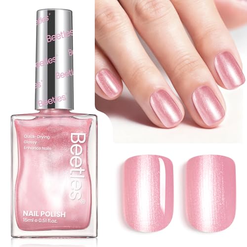 Beetles Pearl Pink Quick Dry Nail Polish - 15ML Shimmer Finish