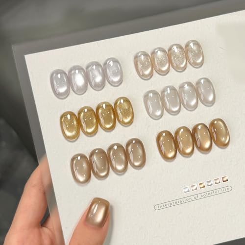 GAOY Cat Eye Gel Nail Polish Kit - 6 Colors with Magnet