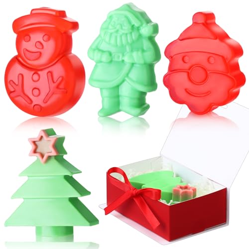 Demissle 4-Piece Christmas Handmade Soap Gift Set - Festive Scented Bars
