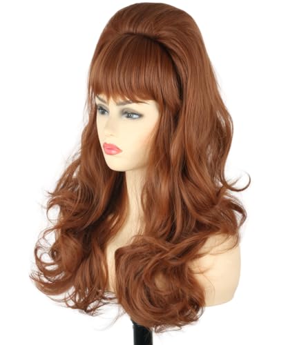 Topcosplay Light Brown Long Wave Wig - 1950s-1980s Style
