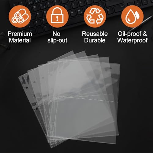 Recipe Card Protectors - 50 Pack 4x6 Sleeves for Binders