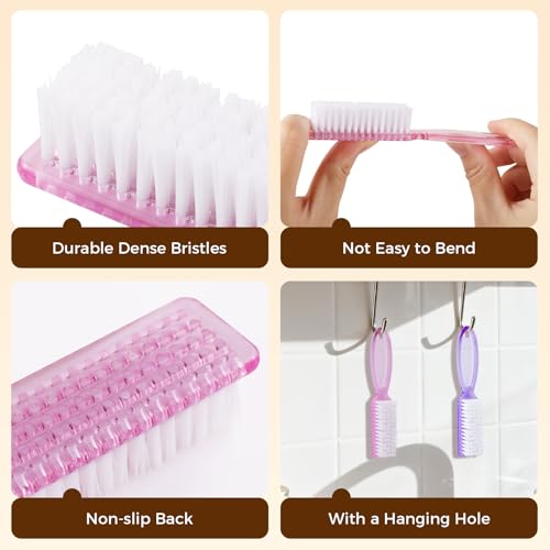 Larbois 4 Pack Nail Brush Set - Heavy Duty Fingernail & Foot Cleaner