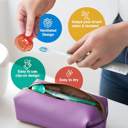 GuruNanda Brush Pods - Travel Toothbrush Covers, Pack of 6