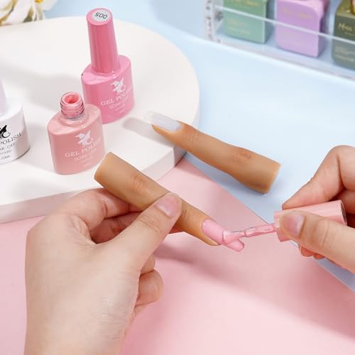 Deciniee 2Pcs Silicone Practice Fingers for Acrylic Nails No.3 - Beginner Nail Art Tools (2Pcs Finger Color 3)