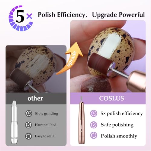 COSLUS C40 Golden Electric Nail Drill Kit for Acrylic & Gel Nails
