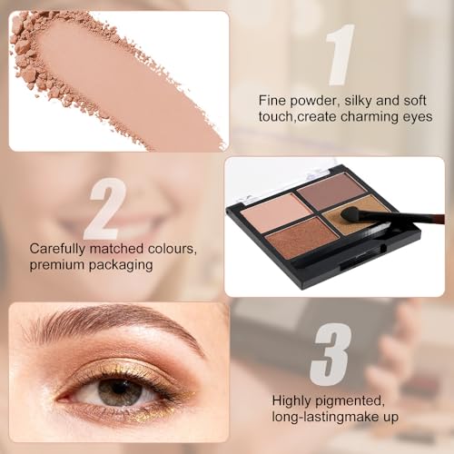 UOCK Gray Eyeshadow Palette - Long-Lasting Matte & Shimmer Shades