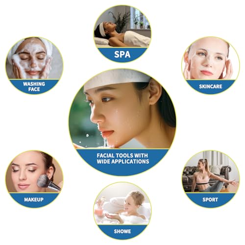 50 Disposable Elastic Headbands for Spa & Skincare - Non-Slip Hair Wraps