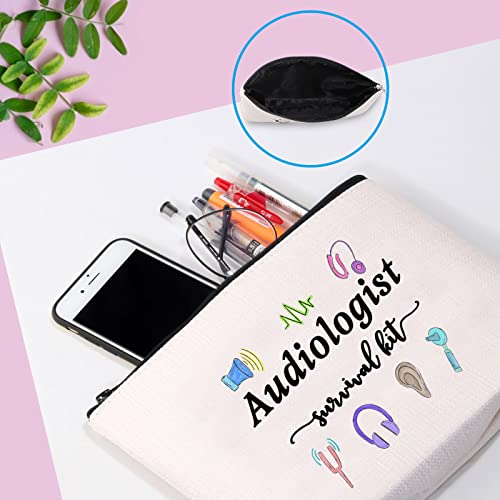 Beige Audiologist Gift Zipper Pouch - Graduation Survival Kit & Makeup Bag