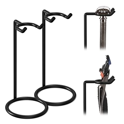 Linkidea Tall Black 2-Pack Stainless Steel Razor Holders Travel Shaving Stand