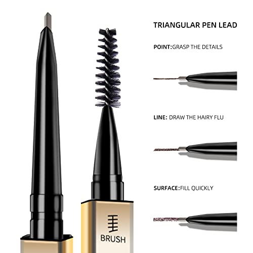 BECHY Waterproof Eyebrow Pencil Set - 3 PCS Microblading Dark Brown