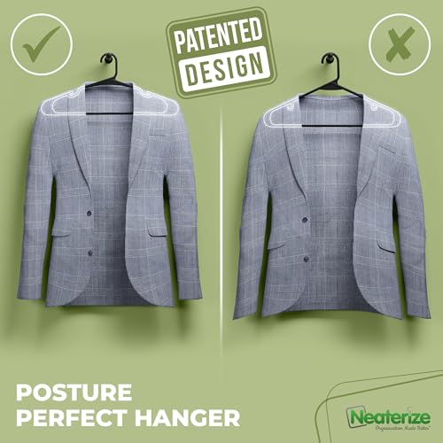 Neaterize Plastic Clothes Hangers 20 Pack - Space Saving Design