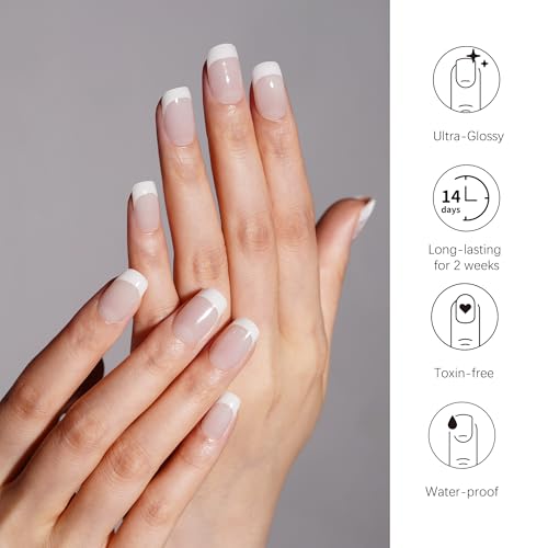 DANNI & TONI Semi-Cured Gel Nail Strips - Opal Veil French Tip