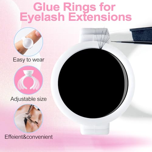 300PCS Disposable Glue Rings for Eyelash Extensions & Nail Art
