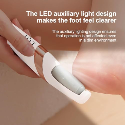 LQT White Electric Foot File – Rechargeable Callus Remover for Home Pedicure