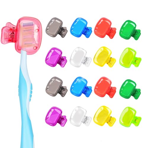 16 Pack Travel Toothbrush Covers, Protective Ventilated Case for Manual and Electric