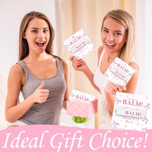 15 Pack Pink Bow Lip Balm Bulk - Lonfliness Gift Set for Weddings, Galentine’s & Parties (Variation 15)