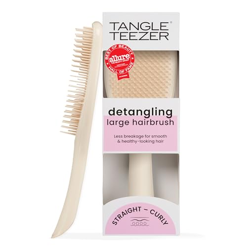 Tangle Teezer Large Ultimate Detangler Brush - Vanilla, 20% Larger Paddle for Straight to Wavy Hair