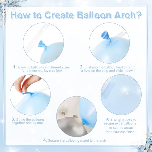 CROSSFINGERS Blue and White Balloon Arch Kit for Parties