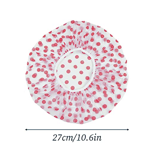 3-Pack Reusable Waterproof Shower Caps for Women - Elastic Fit