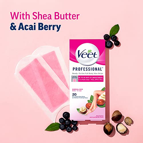 Veet Full Body Waxing Kit for Normal Skin - Easy No-Heat Hair Removal