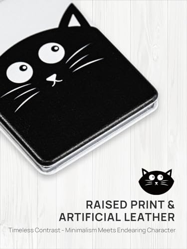 OMIRO Black Cat Pocket Mirror with 3x/1x Magnification, 3.4-inch Compact Mirror