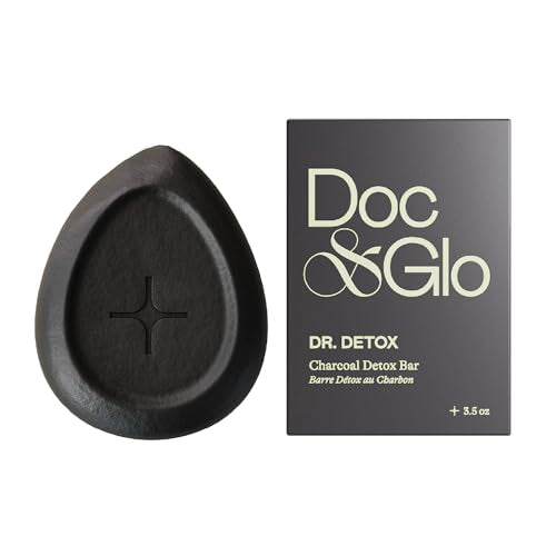 Doc & Glo Dr. Detox Charcoal Bar for Face & Body - Detox Bar Soap, 3.5 Oz