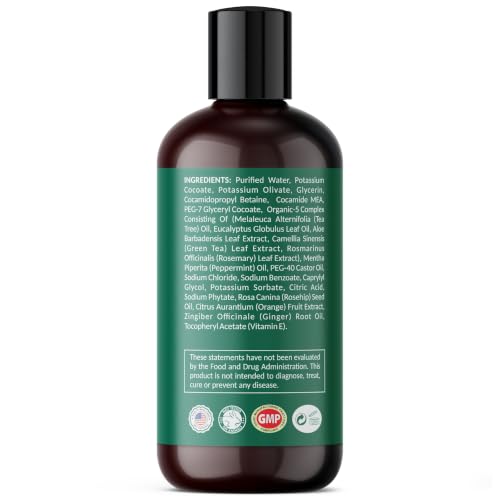 KESMEDIK Tea Tree Oil Body Wash Soap with Peppermint, 8 Fl Oz (Pack of 2) - Deep Cleansing & Refreshing for Feet & Body