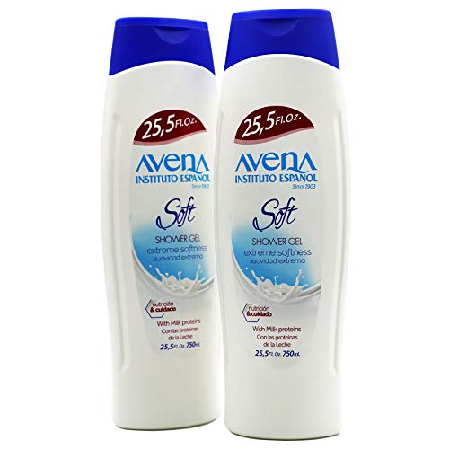Avena Soft Shower Gel with Milk Proteins - 2 Pack of 25.5 FL Oz